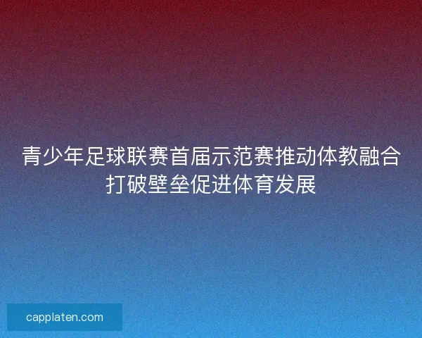 青少年足球联赛首届示范赛推动体教融合打破壁垒促进体育发展