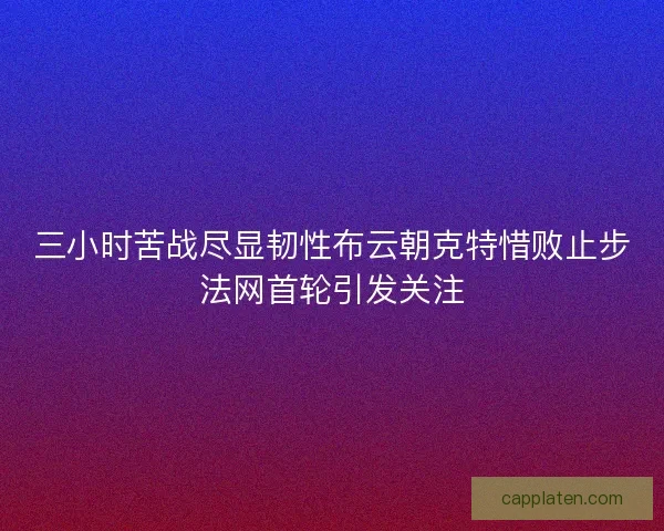 三小时苦战尽显韧性布云朝克特惜败止步法网首轮引发关注